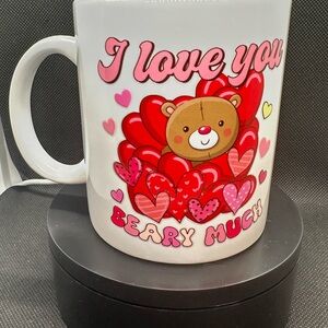 I Love You Beary Much Mug - White and Red